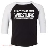 Pennsylvania State Wrestling Compete Defeat Repeat Gift Toddler Fine Jersey T-Shirt thumb 0