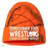 Pennsylvania State Wrestling Compete Defeat Repeat Gift Kati Licensed 12" Camo Cuffed Beanie thumb 0