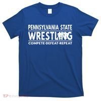 Pennsylvania State Wrestling Compete Defeat Repeat Gift T-Shirt thumb 0