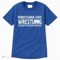 Pennsylvania State Wrestling Compete Defeat Repeat Gift Tall T-Shirt thumb 0