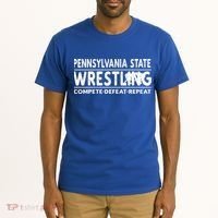 Pennsylvania State Wrestling Compete Defeat Repeat Gift Tall T-Shirt thumb 2
