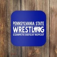 Pennsylvania State Wrestling Compete Defeat Repeat Gift Coaster thumb 0