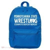 Pennsylvania State Wrestling Compete Defeat Repeat Gift 16 in Basic Backpack thumb 0