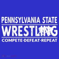 Pennsylvania State Wrestling Compete Defeat Repeat Gift Tall Long Sleeve Shirt thumb 2
