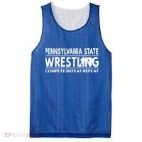Pennsylvania State Wrestling Compete Defeat Repeat Gift Mesh Reversible Basketball Jersey Tank thumb 0
