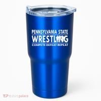 Pennsylvania State Wrestling Compete Defeat Repeat Gift Tumbler thumb 0