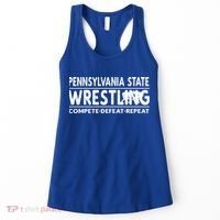 Pennsylvania State Wrestling Compete Defeat Repeat Gift Women's Tank Top thumb 0