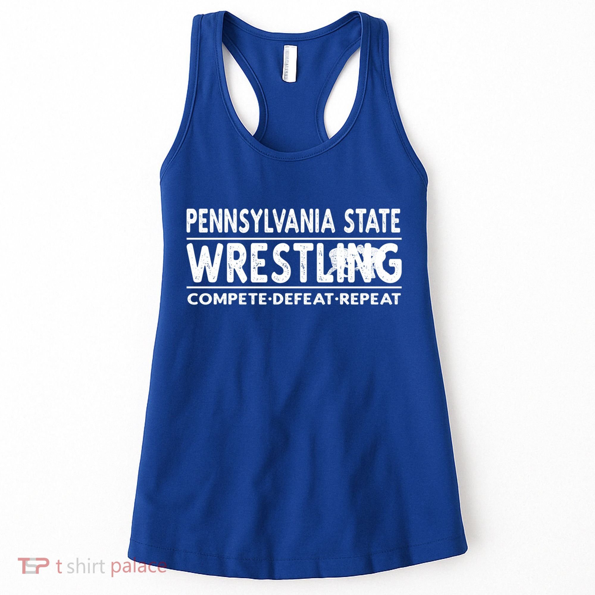 Pennsylvania State Wrestling Compete Defeat Repeat Gift Women's Tank Top