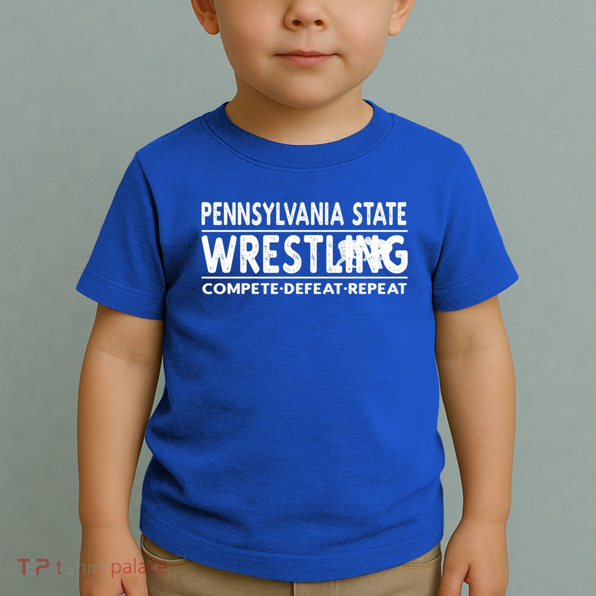 Pennsylvania State Wrestling Compete Defeat Repeat Gift Toddler T-Shirt