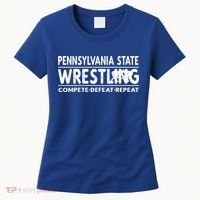 Pennsylvania State Wrestling Compete Defeat Repeat Gift Women's T-Shirt thumb 0