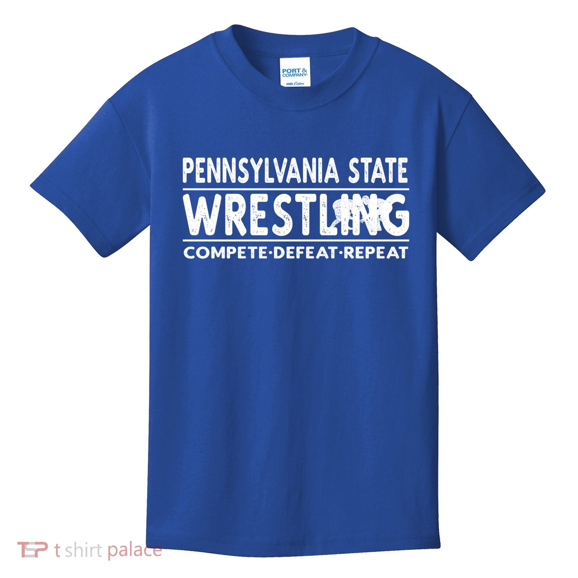 Pennsylvania State Wrestling Compete Defeat Repeat Gift Kids T-Shirt