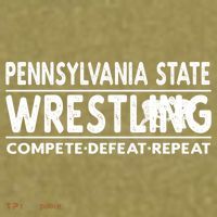 Pennsylvania State Wrestling Compete Defeat Repeat Gift Garment-Dyed Women's Muscle Tee thumb 6