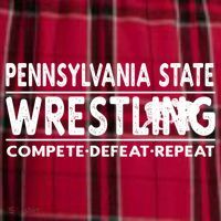 Pennsylvania State Wrestling Compete Defeat Repeat Gift Men's Flannel Plaid Pajama Pants thumb 2