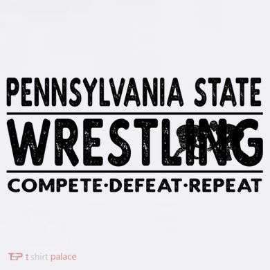 Pennsylvania State Wrestling Compete Defeat Repeat Gift Comfort Colors Garment-Dyed Hooded Sweatshirt