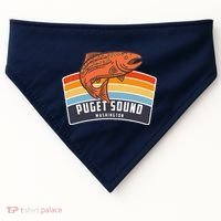 Puget Sound Washington Salmon Fishing USA-Made Doggie Bandana thumb 0
