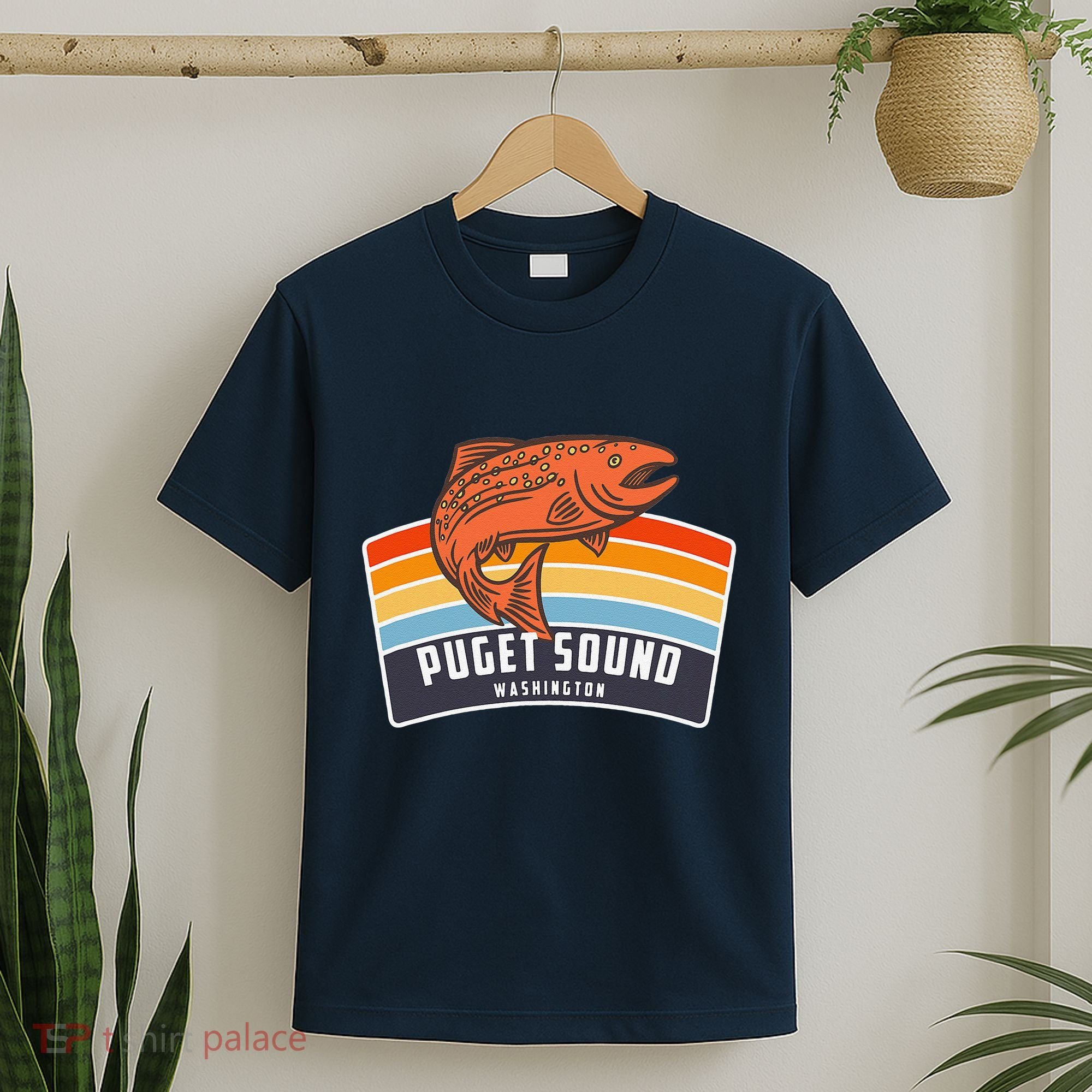 Puget Sound Washington Salmon Fishing T-Shirt