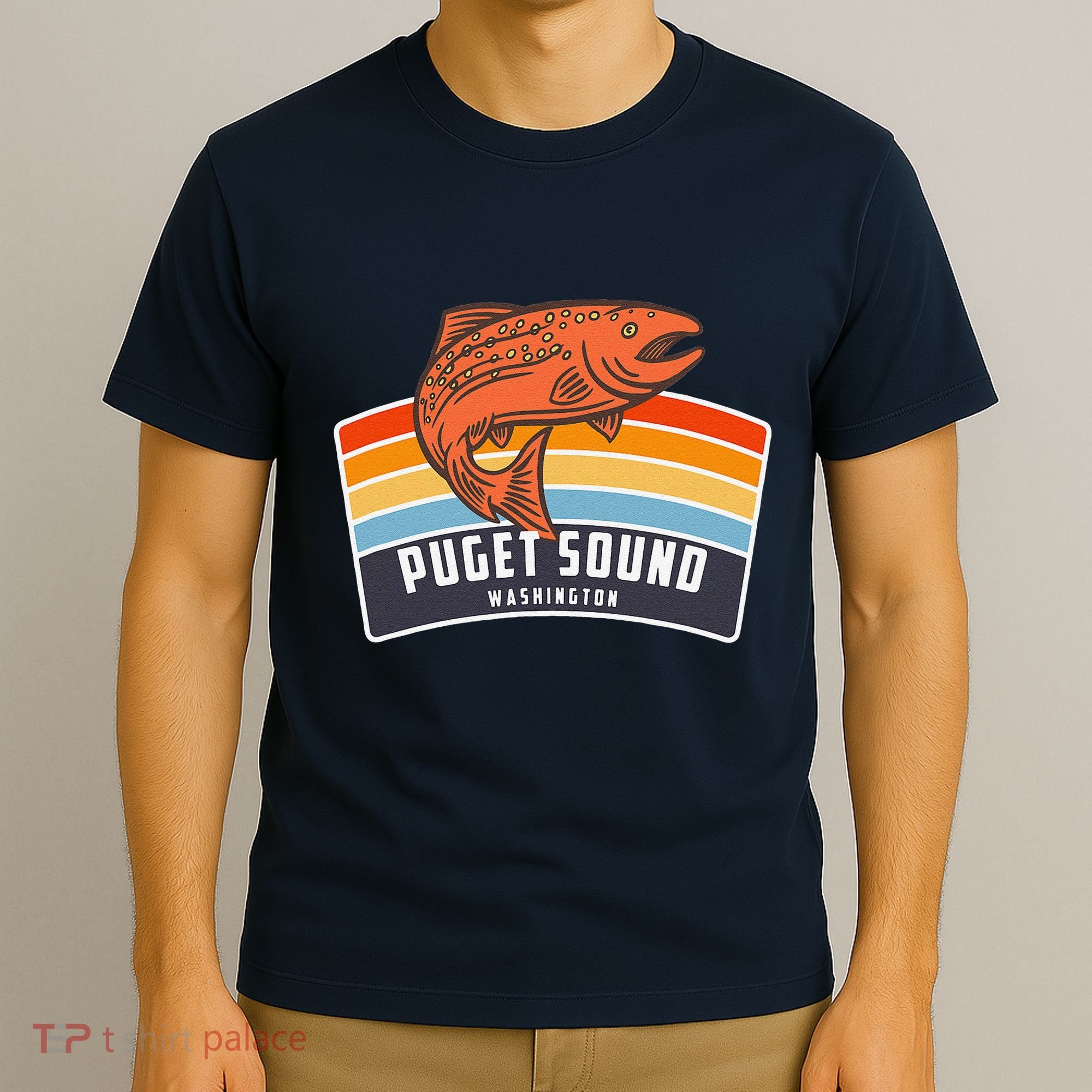 Puget Sound Washington Salmon Fishing T-Shirt