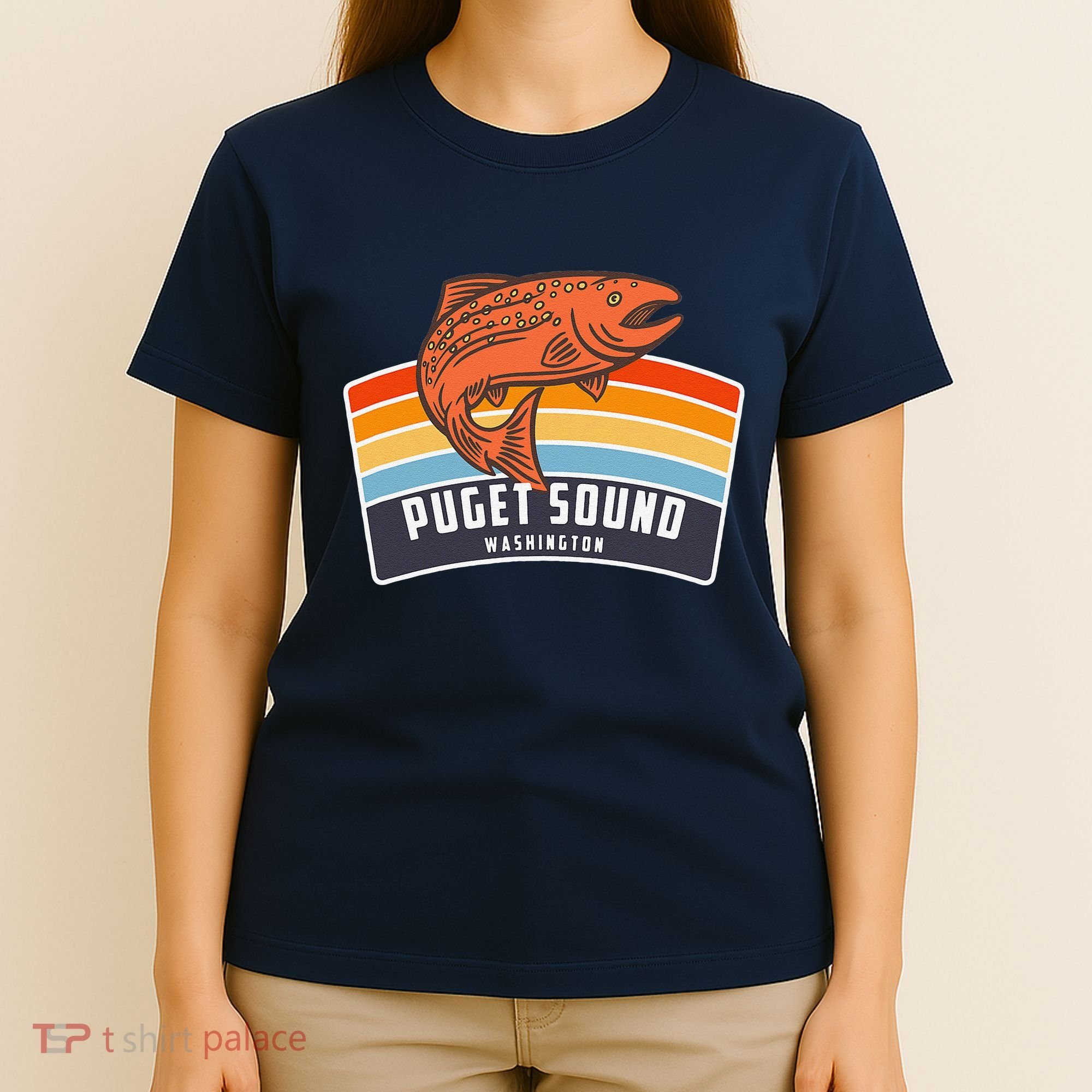 Puget Sound Washington Salmon Fishing T-Shirt