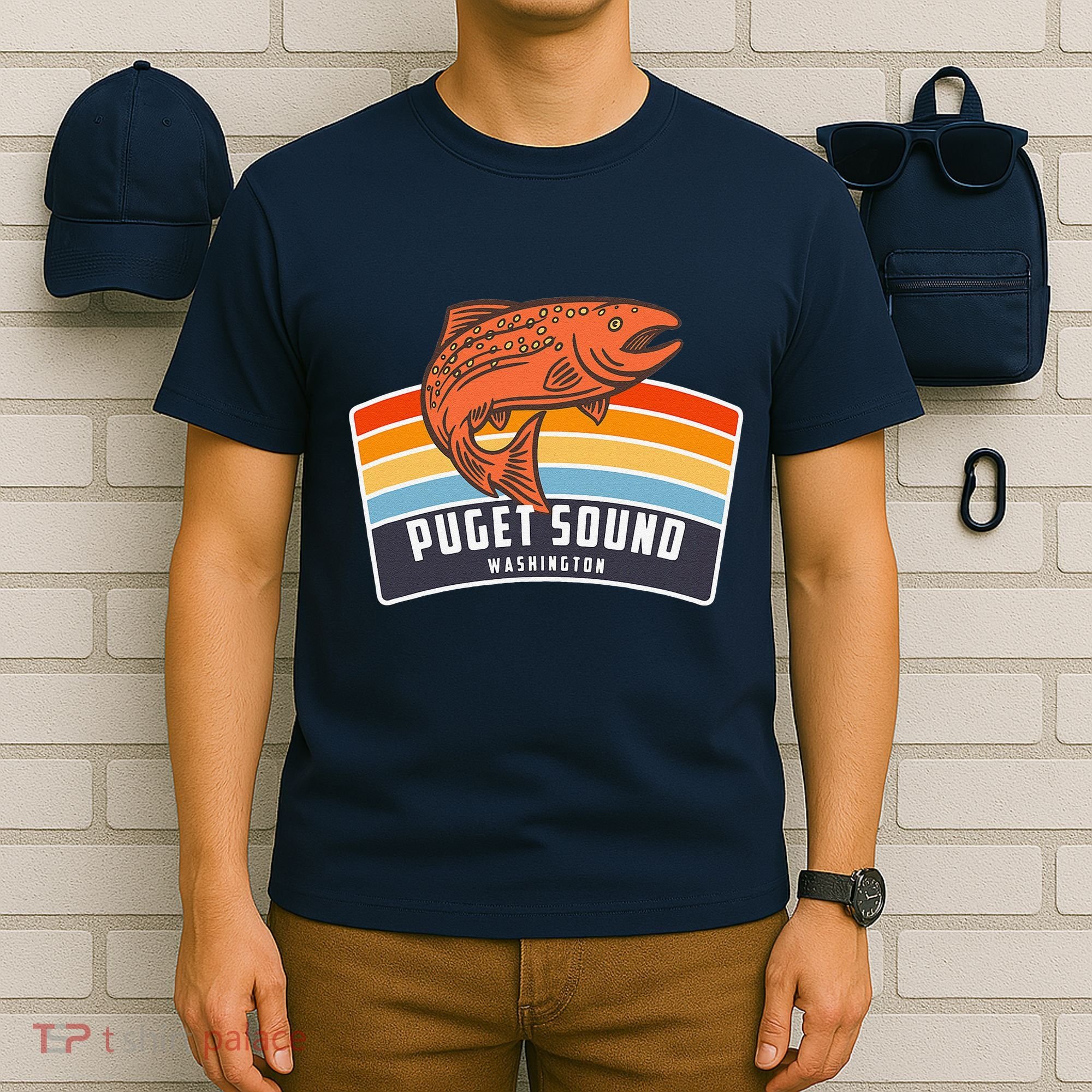 Puget Sound Washington Salmon Fishing T-Shirt