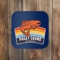 Puget Sound Washington Salmon Fishing Coaster thumb 0