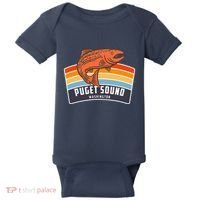 Puget Sound Washington Salmon Fishing Baby Bodysuit thumb 0