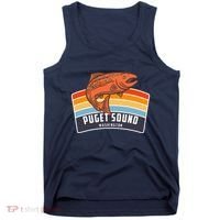 Puget Sound Washington Salmon Fishing Tank Top thumb 0