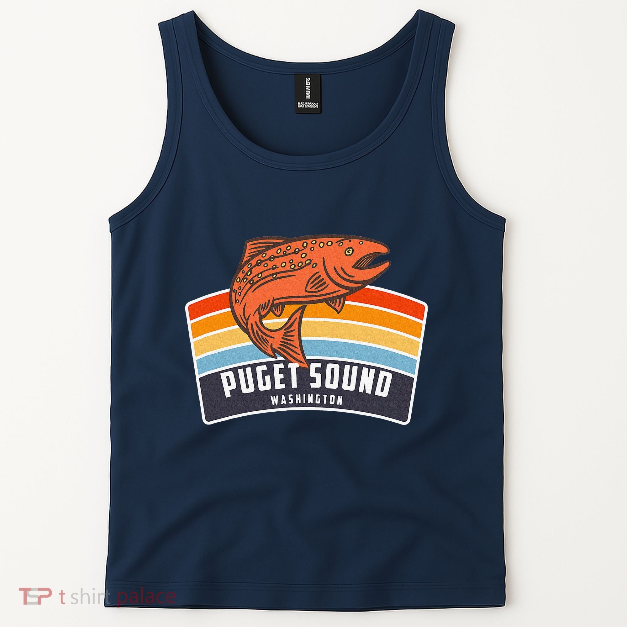 Puget Sound Washington Salmon Fishing Tank Top