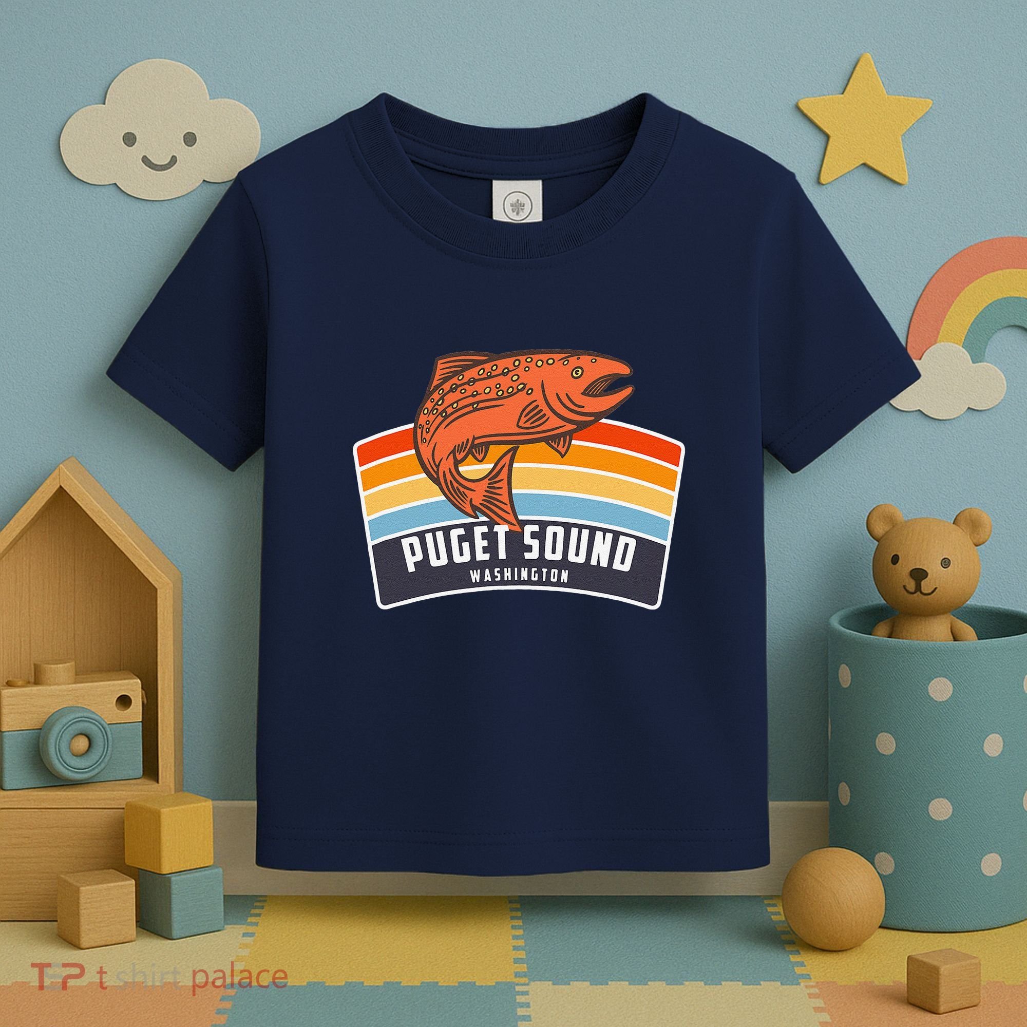 Puget Sound Washington Salmon Fishing Toddler T-Shirt