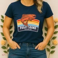 Puget Sound Washington Salmon Fishing Women's T-Shirt thumb 2
