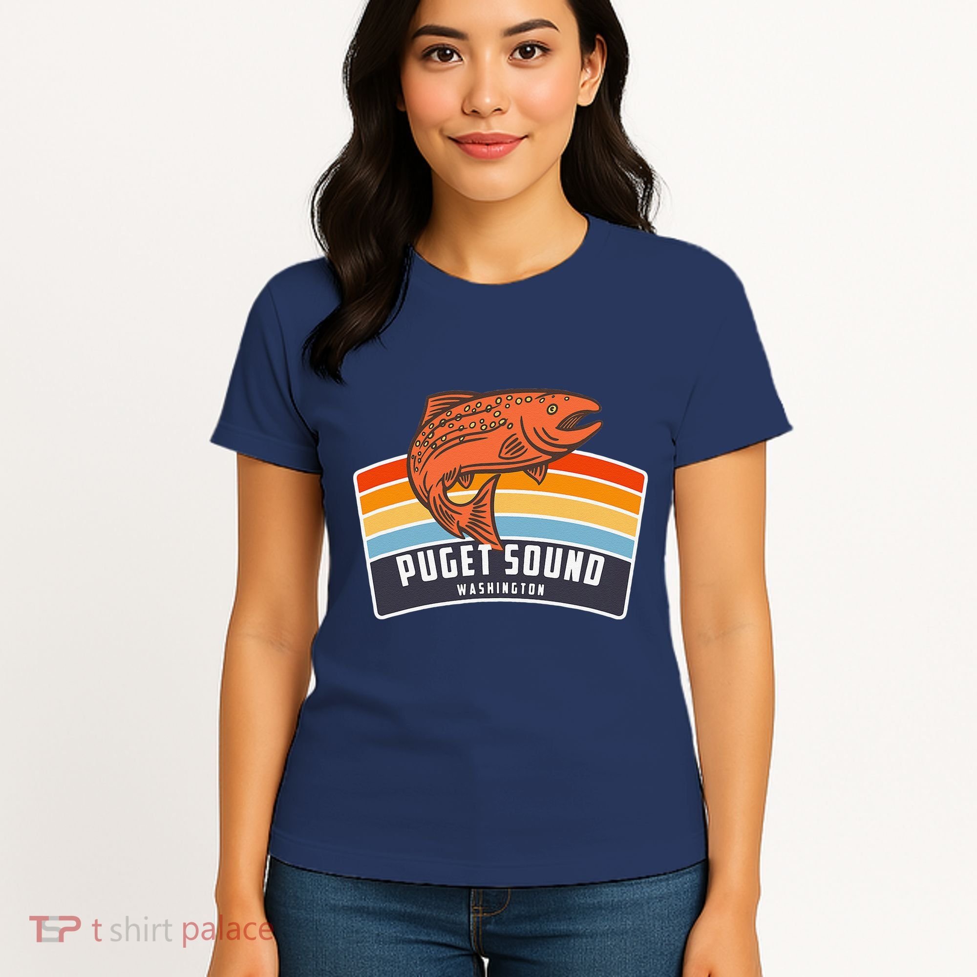 Puget Sound Washington Salmon Fishing Women's T-Shirt