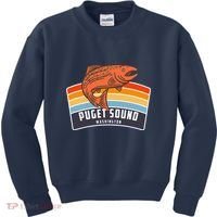 Puget Sound Washington Salmon Fishing Kids Sweatshirt thumb 0