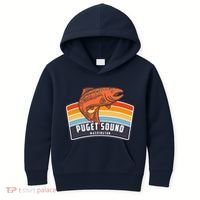 Puget Sound Washington Salmon Fishing Kids Hoodie thumb 0