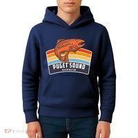 Puget Sound Washington Salmon Fishing Kids Hoodie thumb 4