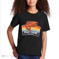 Puget Sound Washington Salmon Fishing Kids T-Shirt thumb 2