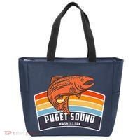 Puget Sound Washington Salmon Fishing Tote Bag thumb 0