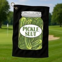 Pickle Slut Who Loves Pickles Golf Towel thumb 1
