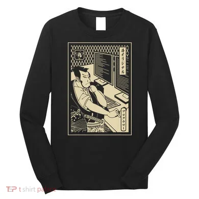 Programmer Samurai Warrior Computer Developer Samurai Long Sleeve Shirt