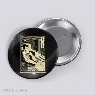 Programmer Samurai Warrior Computer Developer Samurai Button