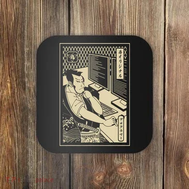 Programmer Samurai Warrior Computer Developer Samurai Coaster