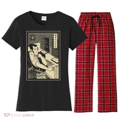 Programmer Samurai Warrior Computer Developer Samurai Women's Flannel Pajama Set