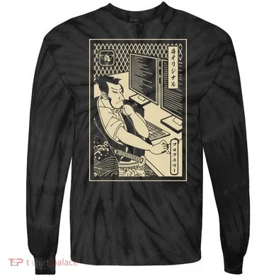 Programmer Samurai Warrior Computer Developer Samurai Tie-Dye Long Sleeve Shirt