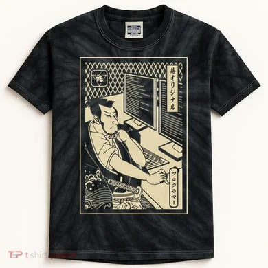 Programmer Samurai Warrior Computer Developer Samurai Kids Tie-Dye T-Shirt
