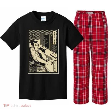 Programmer Samurai Warrior Computer Developer Samurai Kids Plaid Pajama Set