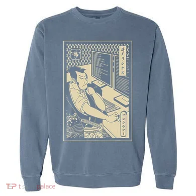 Programmer Samurai Warrior Computer Developer Samurai Garment-Dyed Sweatshirt