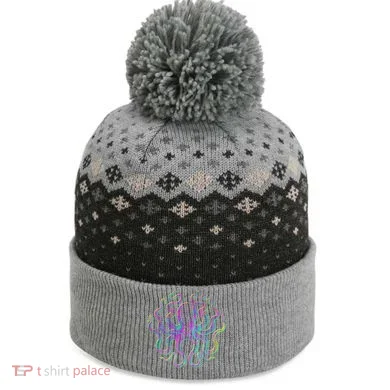 Psychedelic Octopus The Baniff Cuffed Pom Beanie