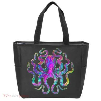 Psychedelic Octopus Tote Bag