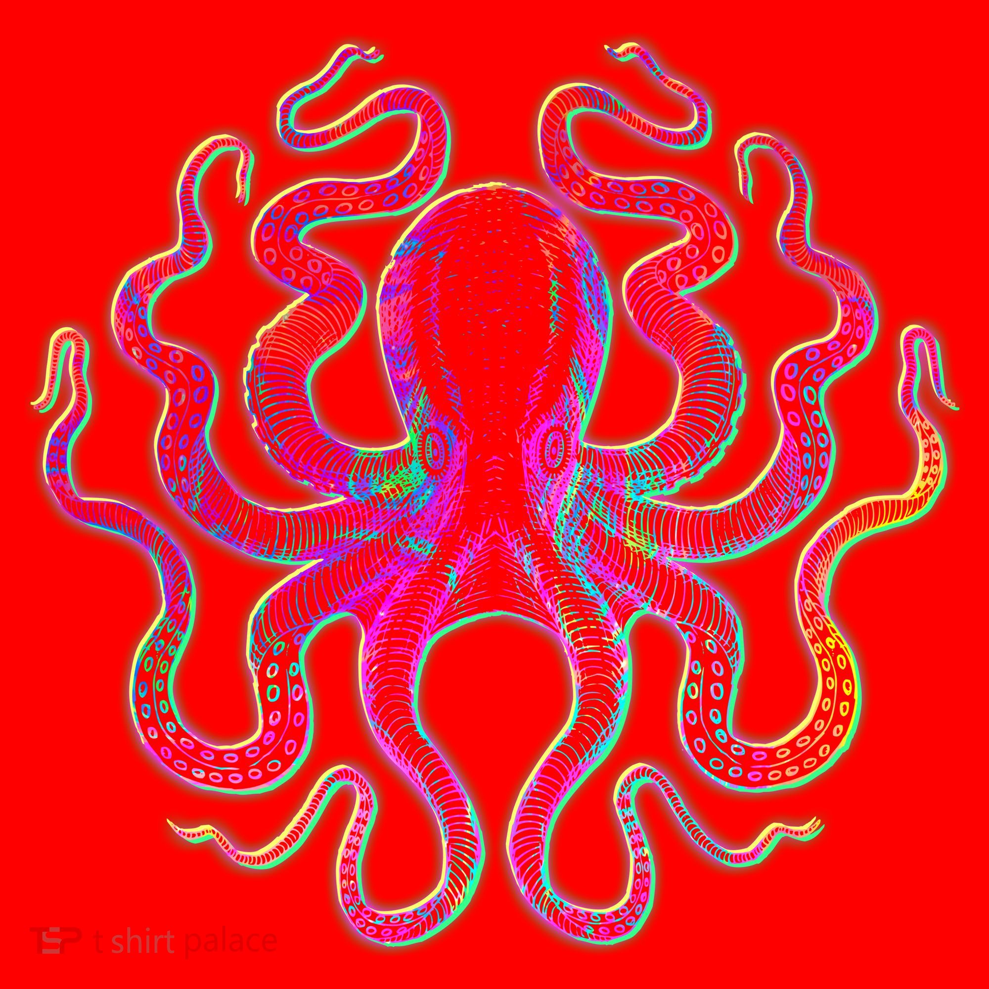 Psychedelic Octopus Santa Hat