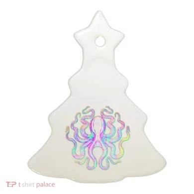 Psychedelic Octopus Ceramic Ornament
