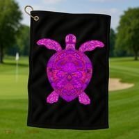 Psychedelic Turtle Golf Towel thumb 1