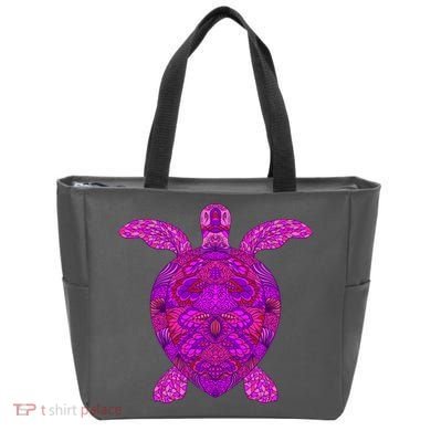 Psychedelic Turtle Tote Bag